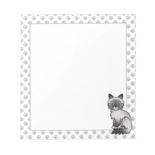 Blue Point Tabby Birman / Ragdoll Niedlich Cat & P Notizblock