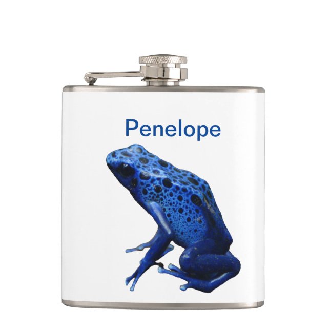 Blue Poison Dart Frog Flachmann (Vorderseite)