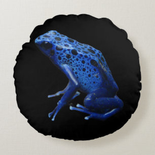 Blue Poison Dart Frog Rundes Kissen