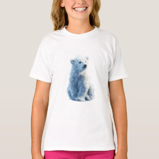 Blue Polar Bear Cub Illustration Kids T-Shirt