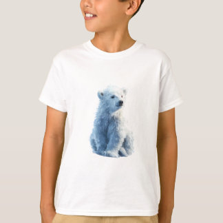 Blue Polar Bear Cub Illustration Kids T-Shirt
