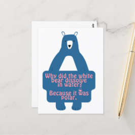 Blue Polar Bear Funny Chemistry Joke Postkarte