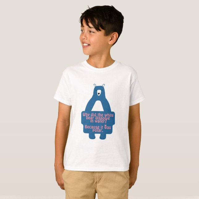 Blue Polar Bear Funny Chemistry Joke T-Shirt (Vorne ganz)