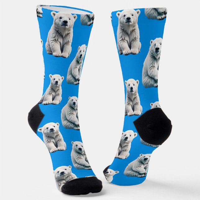 Blue Polar Bear Pattern Design  Socken (Von Creator hochgeladen)