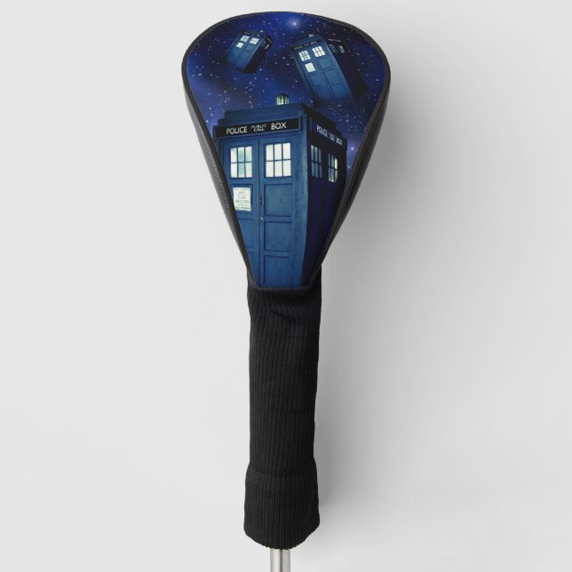 Blue Police Call Box Golf Headcover (Vorderseite)