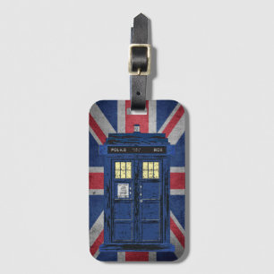 Blue Police Public Call Box - UK Time Travel 1 Gepäckanhänger