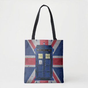 Blue Police Public Call Box - UK Time Travel 1 Tasche