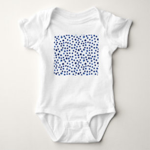 Blue Polka: Aquarelltuch Nahtlos. Baby Strampler