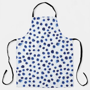 Blue Polka: Aquarelltuch Nahtlos. Schürze