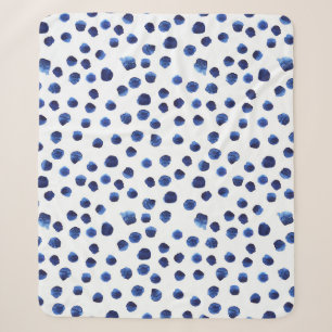 Blue Polka: Aquarelltuch Nahtlos. Sherpadecke