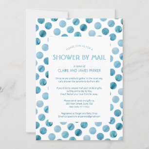 Blue Polka Dot Baby Showroom von Watercolor, Blue  Einladung