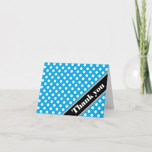 Blue Polka Dot Black Strip Vielen Dank Karten
