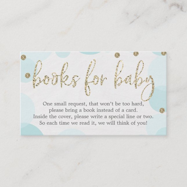 Blue Polka Dot Book Demande Baby shower Invitation (Devant)