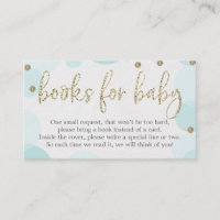 Blue Polka Dot Book Demande Baby shower Invitation