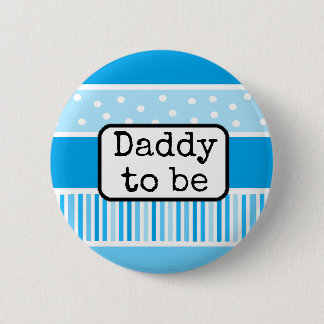 Blue Polka Dot Daddy wird Baby Showknopf Button