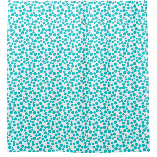 Blue Polka dot Duschvorhang (Vorderseite)