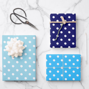 Blue Polka Dot Geschenkpapier Set