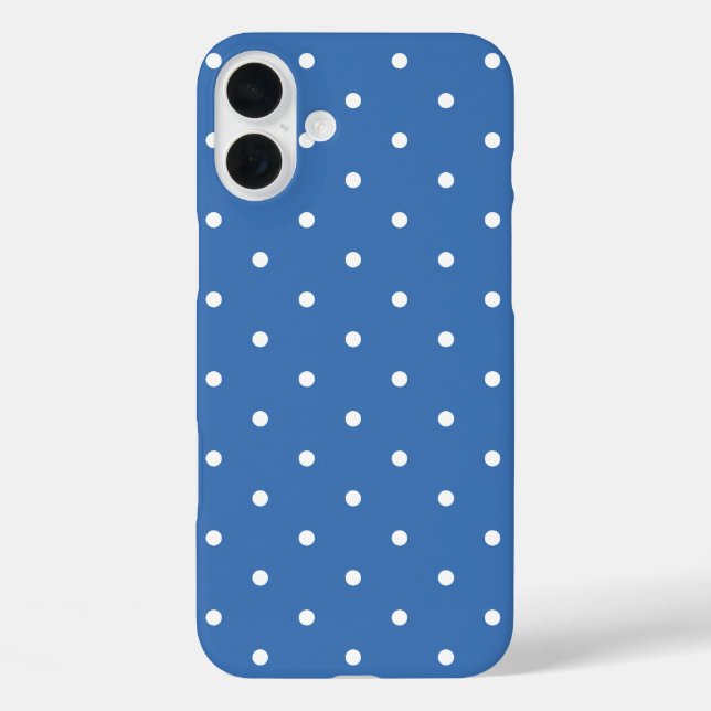 Blue Polka dot iPhone 16 Plus Hülle (Rückseite)