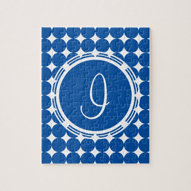 Blue Polka Dot Monogram (Vertikal)