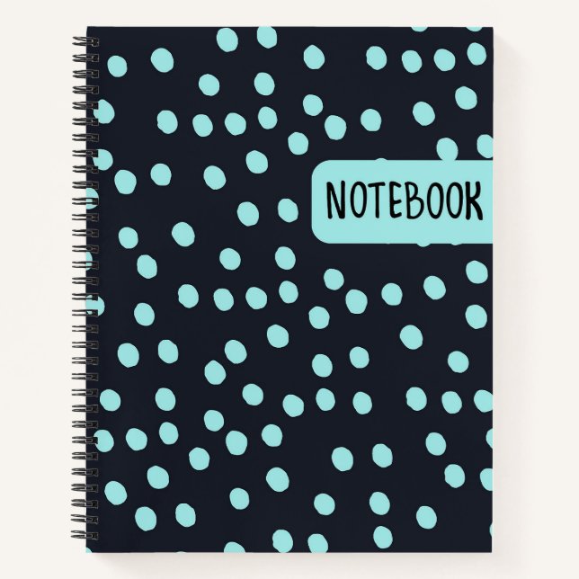 Blue Polka Dot Notizbuch (Vorderseite)