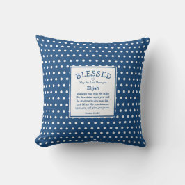 Blue Polka Dot Personalisierter Christlicher Segen Kissen