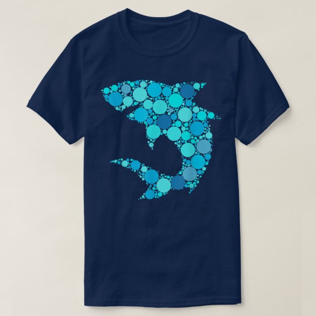 Blue Polka Dot Shark International Dot Day T-Shirt (Design vorne)