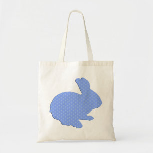Blue Polka Dot Silhouette Ostern Bunny Toag Tragetasche