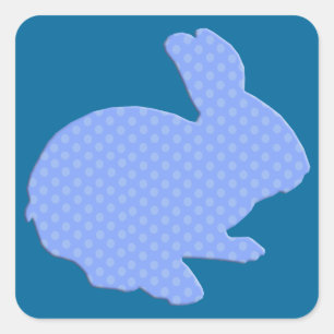 Blue Polka Dot Silhouette Ostersonnenklammer Quadratischer Aufkleber