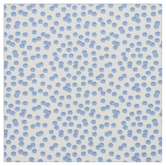 Blue Polka Dots Cotton Twill Fabric Stoff