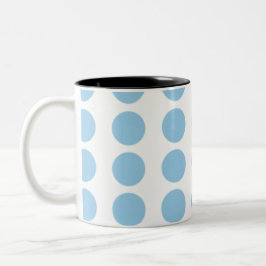 Blue Polka Dots Design Zweifarbige Tasse