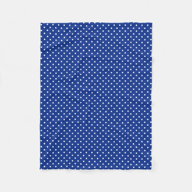 Blue Polka Dots Fleece Blanket (Vorderseite)
