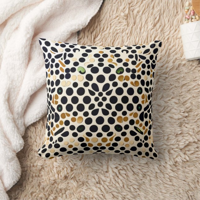 Blue Polka Dots: Gold und Smaragde Akzente Kissen (Decke)