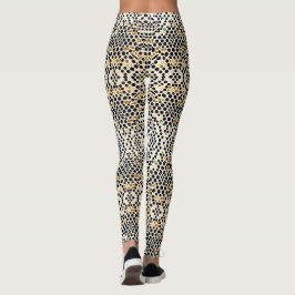 Blue Polka Dots: Gold und Smaragde Akzente Leggings