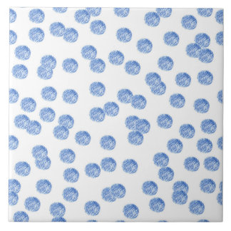 Blue Polka Dots Große Keramik Fliese