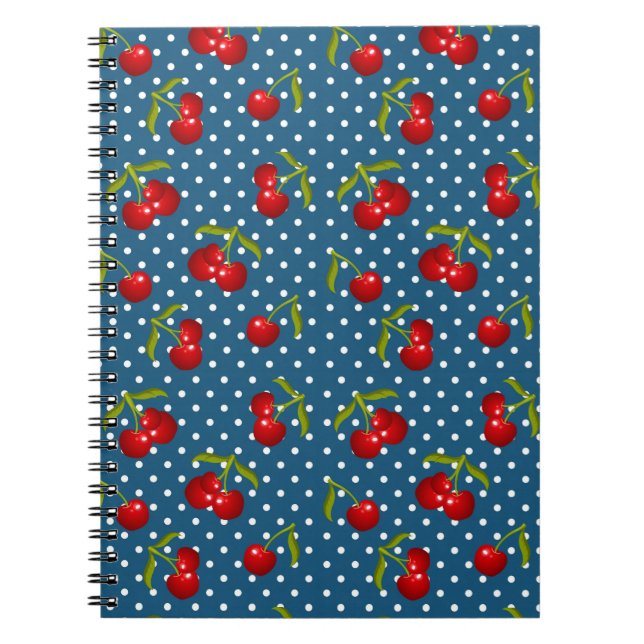 Blue Polka Dots Pattern Dot Muster Illustrator Po Notizblock (Vorderseite)