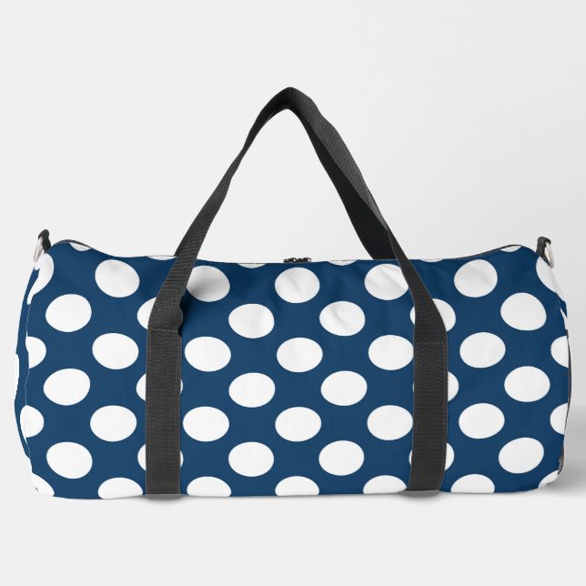 Blue Polka Dots, Polka Dot Pattern, Dots Duffle Bag (Vorderseite)