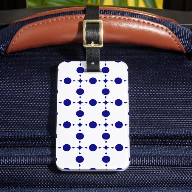 Blue Polka Dots, Polka Dot Pattern, Dots Gepäckanhänger (Vorderseite Insitu 2)