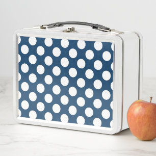 Blue Polka Dots, Polka Dot Pattern, Dots Metall Brotdose