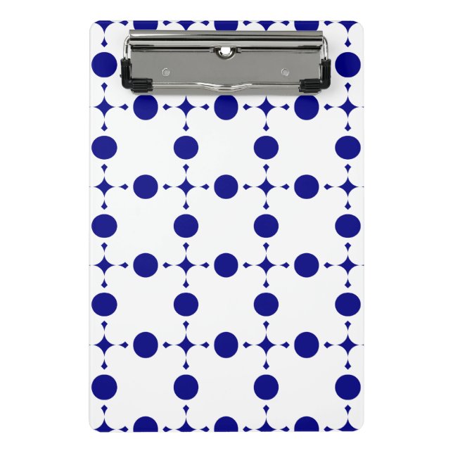 Blue Polka Dots, Polka Dot Pattern, Dots Mini Klemmbrett (Vorderseite)
