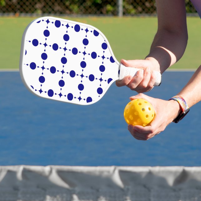 Blue Polka Dots, Polka Dot Pattern, Dots Pickleball Schläger (InSitu)