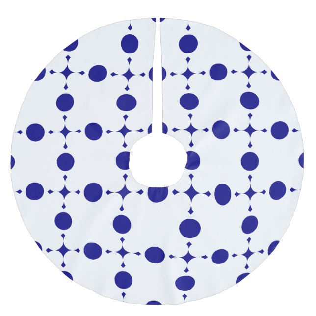 Blue Polka Dots, Polka Dot Pattern, Dots Polyester Weihnachtsbaumdecke (Vorderseite)