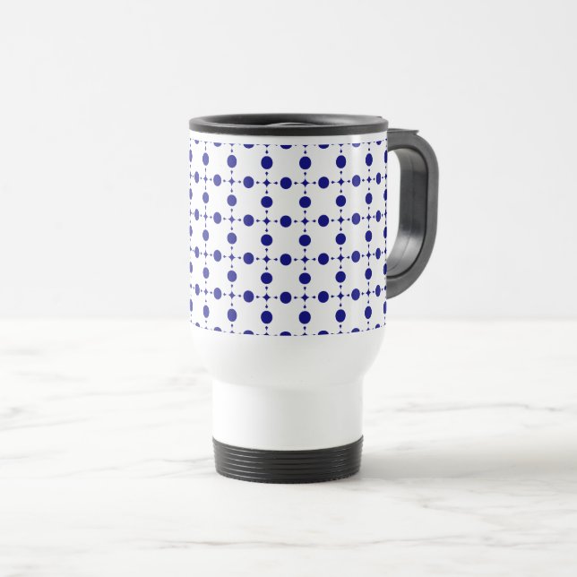 Blue Polka Dots, Polka Dot Pattern, Dots Reisebecher (VorderseiteRechts)