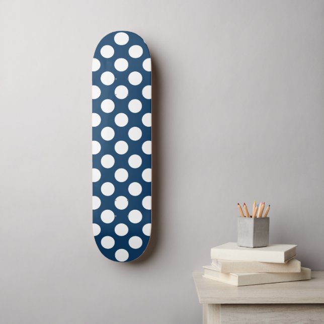 Blue Polka Dots, Polka Dot Pattern, Dots Skateboard (Wandkunst)