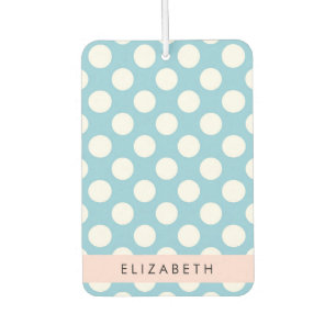 Blue Polka Dots, Polka Dot Pattern, Ihr Name Autolufterfrischer