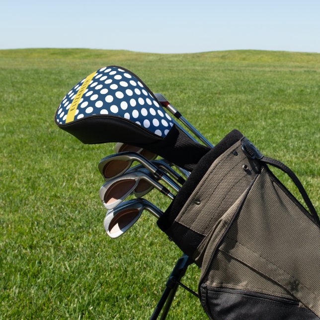 Blue Polka Dots, Polka Dot Pattern, Ihr Name Golf Headcover (In SItu)