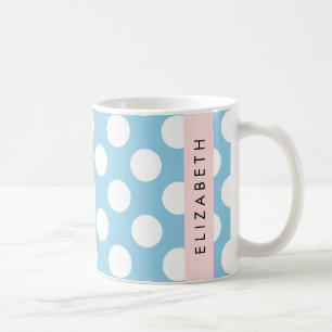 Blue Polka Dots, Polka Dot Pattern, Ihr Name Kaffeetasse