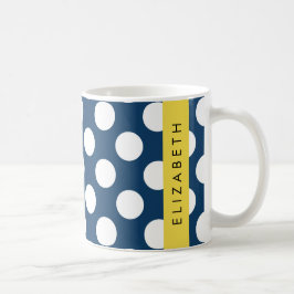 Blue Polka Dots, Polka Dot Pattern, Ihr Name Kaffeetasse