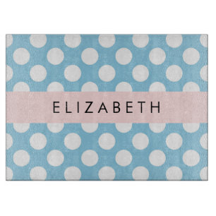 Blue Polka Dots, Polka Dot Pattern, Ihr Name Schneidebrett