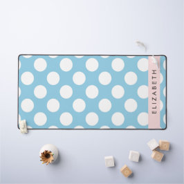 Blue Polka Dots, Polka Dot Pattern, Ihr Name Schreibtischunterlage