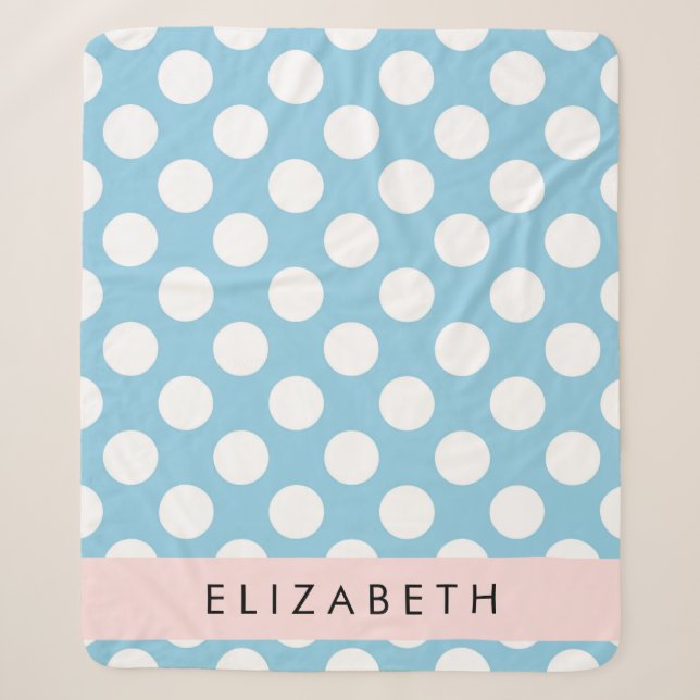 Blue Polka Dots, Polka Dot Pattern, Ihr Name Sherpadecke (Vorderseite)